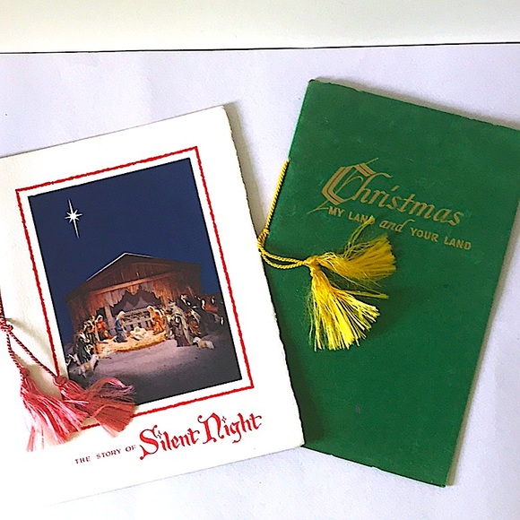 Christmas 1950s Ephemera Cards Song Book Silent Night Story - Picture 1 of 9